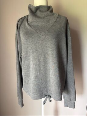 VARLEY Women’s Dark Grey Betsy Sweat Mockneck Pullover Sweatshirt Loungewear